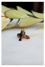 Tiny Ceramic Barn Owl Necklace
