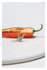 Tiny Ceramic Dinosaur Necklace