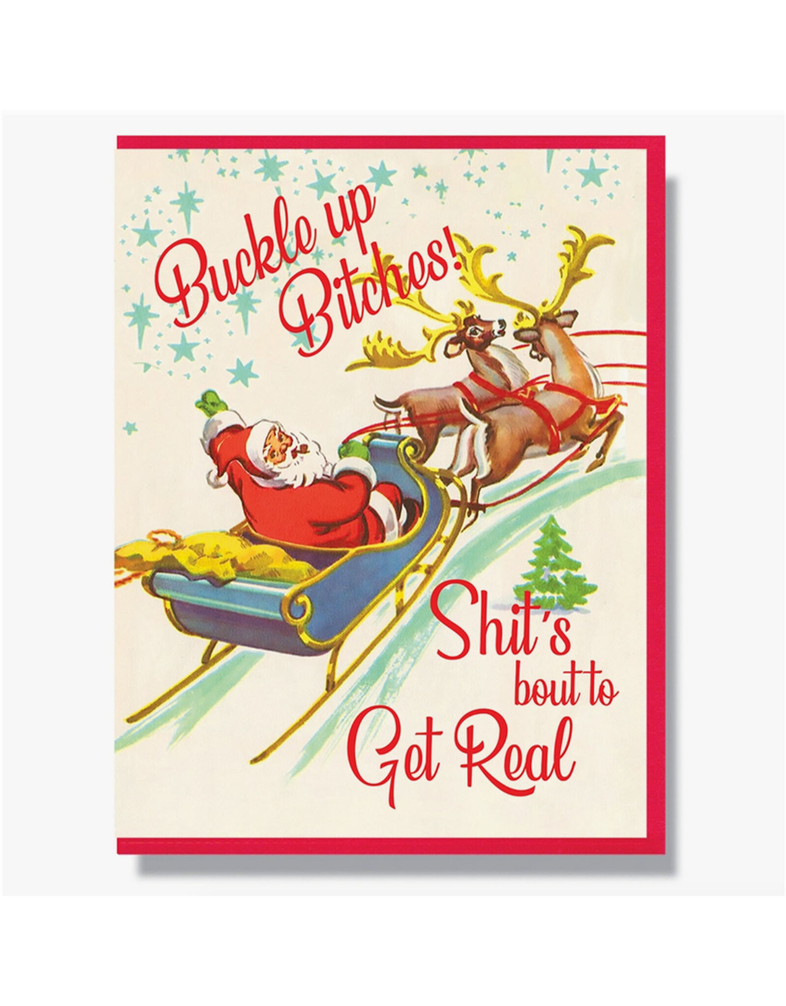 Buckle Up Bitches! About To Get Real Christmas Card