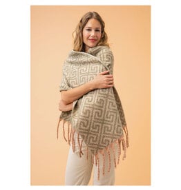 Athena Knitted Scarf - Olive/Petal