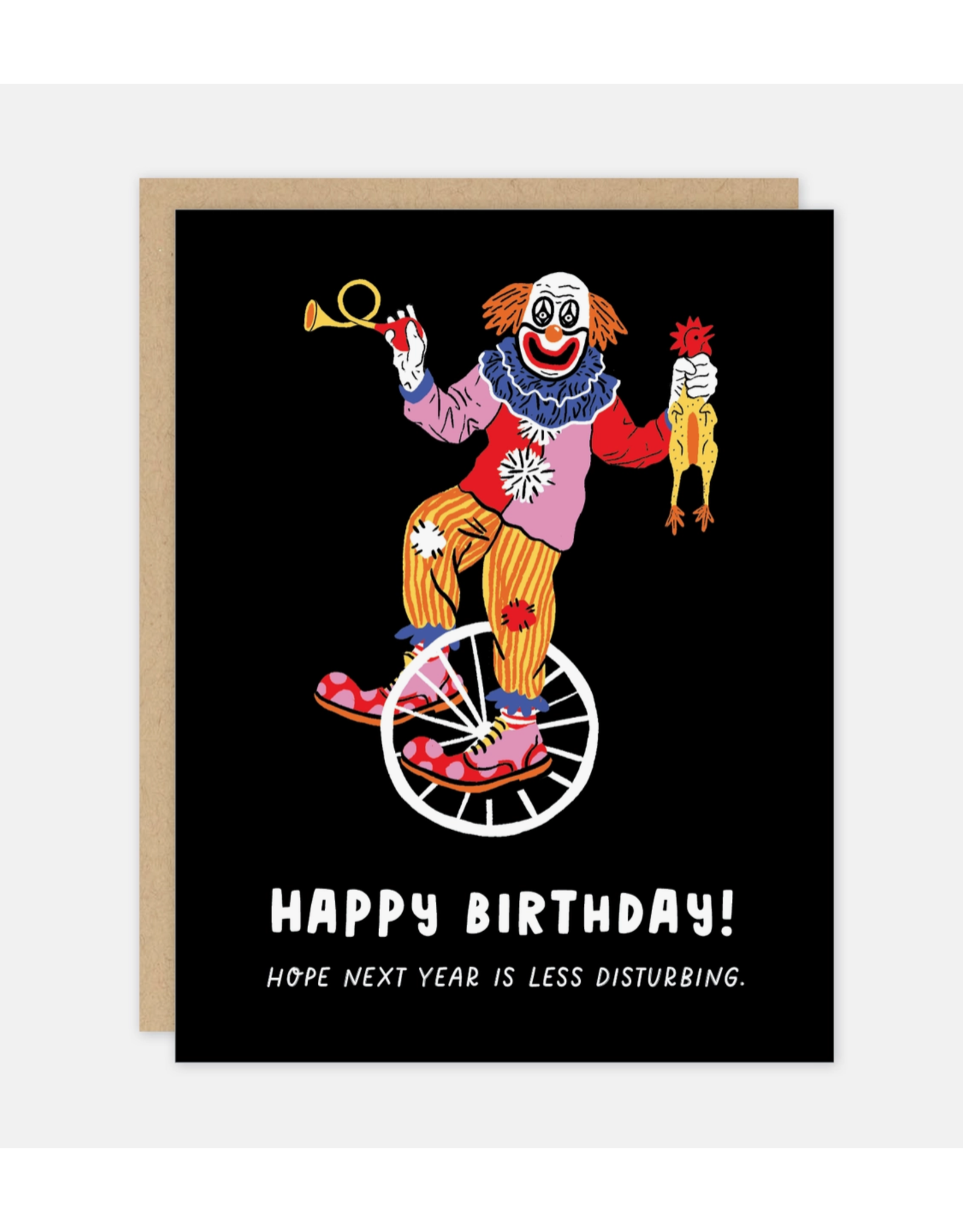 Happy Birthday Disturbing Clown Greeting Card