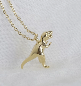 Gold T-Rex Necklace (Lisa Angel)