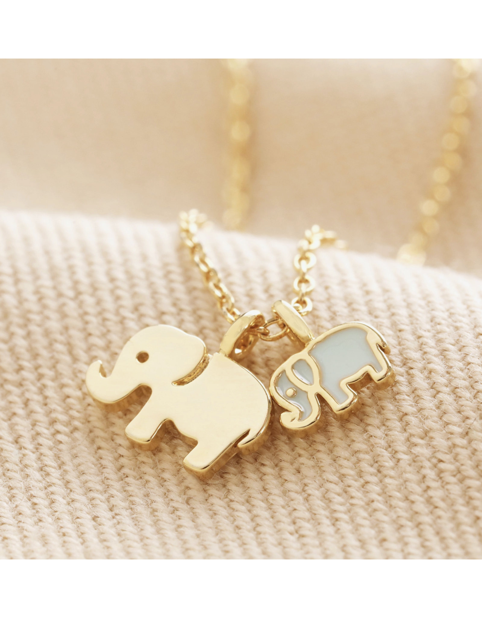 Elephant and Baby Necklace