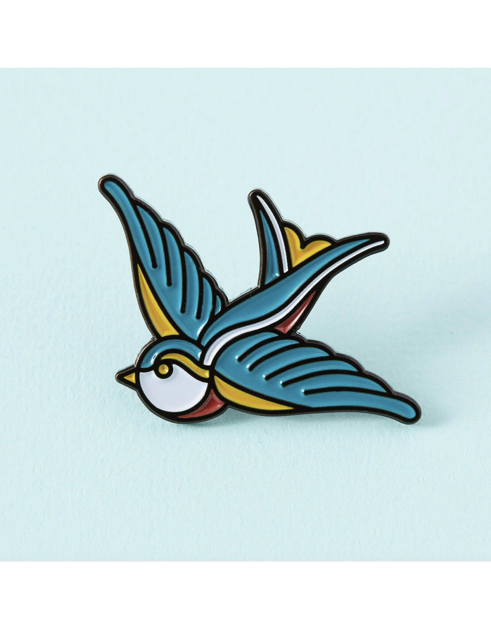 Traditional Swallow Tattoo Inspired Enamel Pin
