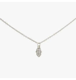 Dainty Hamsa Necklace - Silver