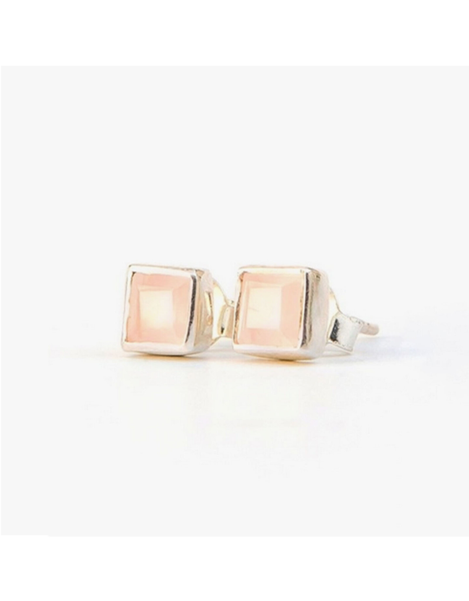 Crystal Waters Stud Earrings - Rose Quartz