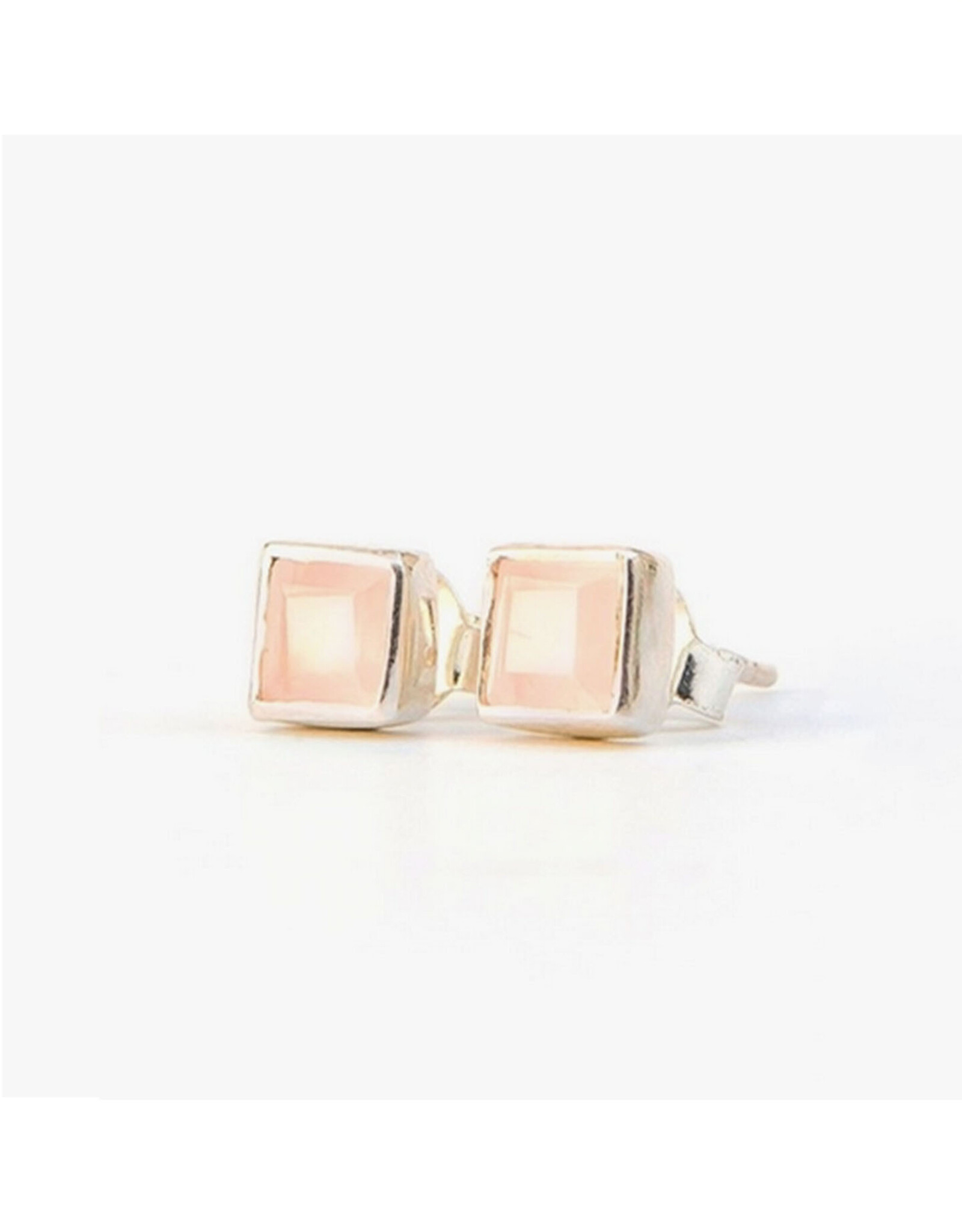 Crystal Waters Studs - Rose Quartz