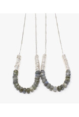 Tide Necklace - Grey & Wavy Silver Beads