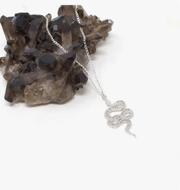 Brass Snake Necklace - Silver