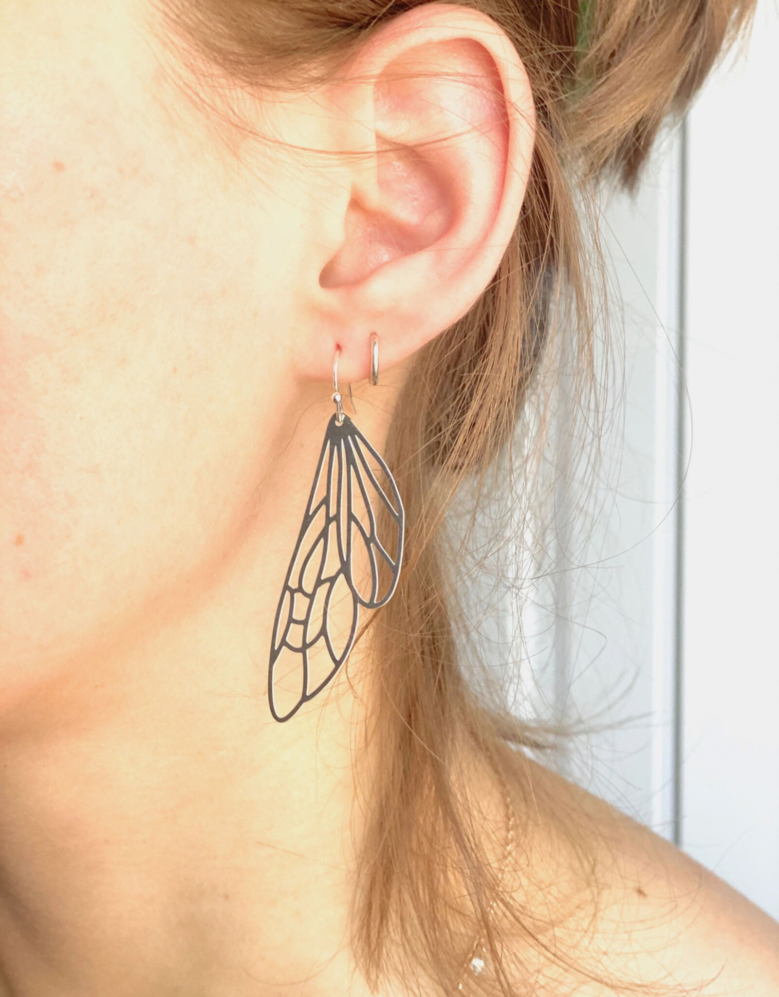 Silver Fairy Wing Earrings
