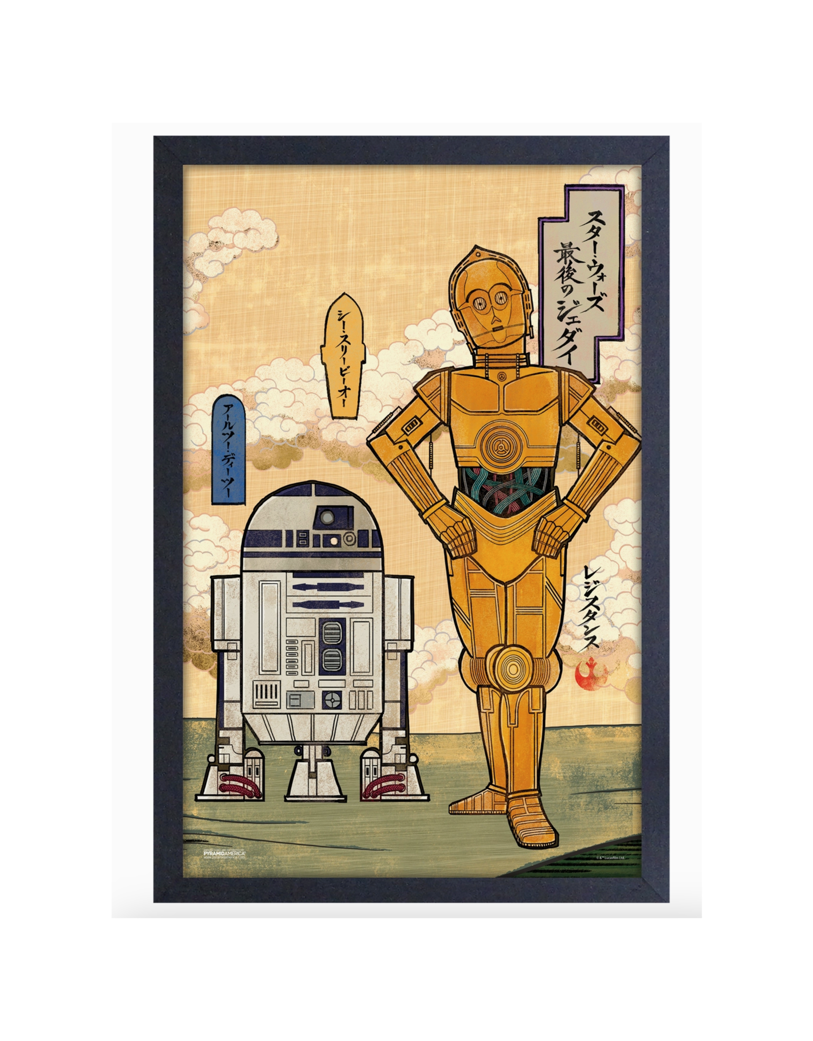 Japanese R2D2 CP3O Framed Print - Curbside Only!