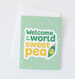 Welcome to the World Sweet Pea Greeting Card