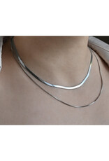 Layered Herringbone Necklace - Stainless Steel