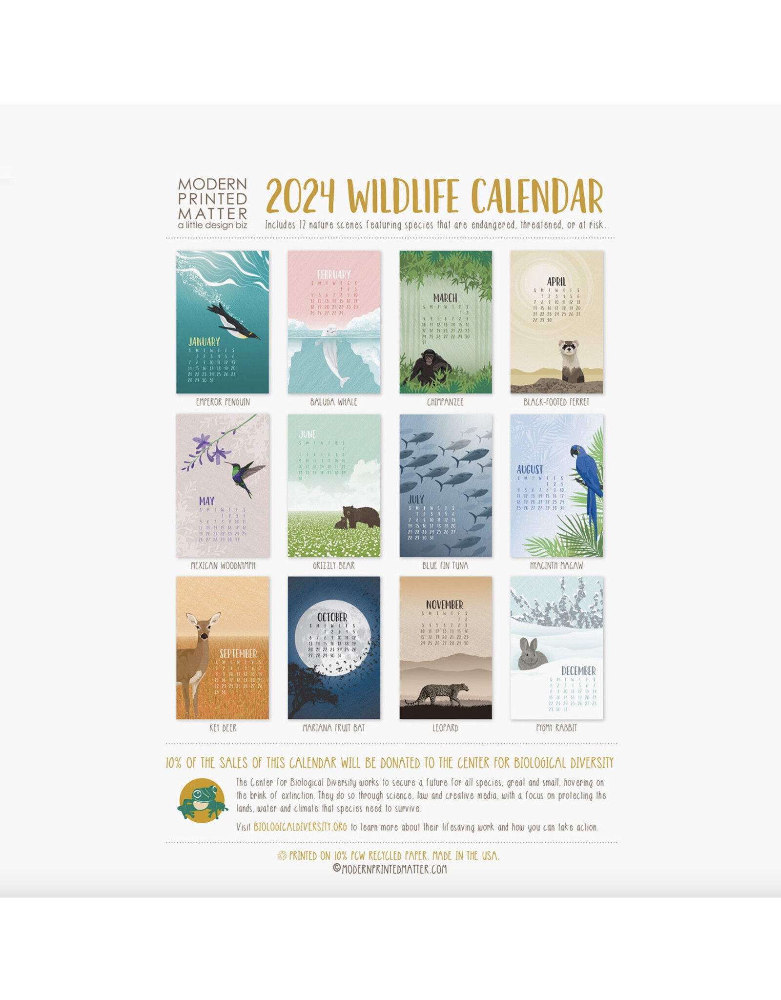 Wildlife Wall Calendar 2024 Home