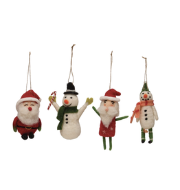 Felt Snowman or Santa Ornament (Assorted)