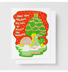 Holiday Delight + Wonder Risograph Card - Christmas Tortoise