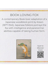 Book Loving Fox: Japanese Greeting Card