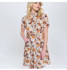 Floral Brown Print Dress