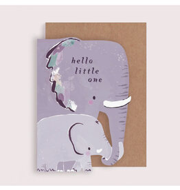 Hello Little One Elephants Cutout Greeting Card