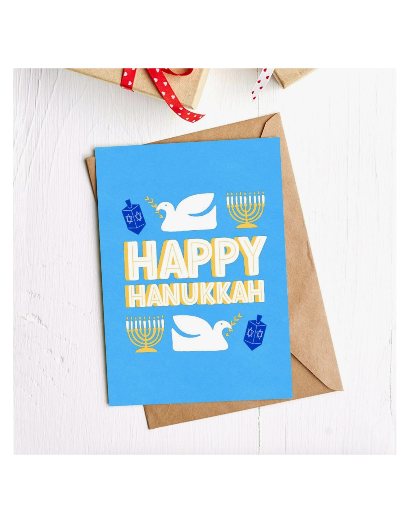 Happy Hanukkah Doves Greeting Card