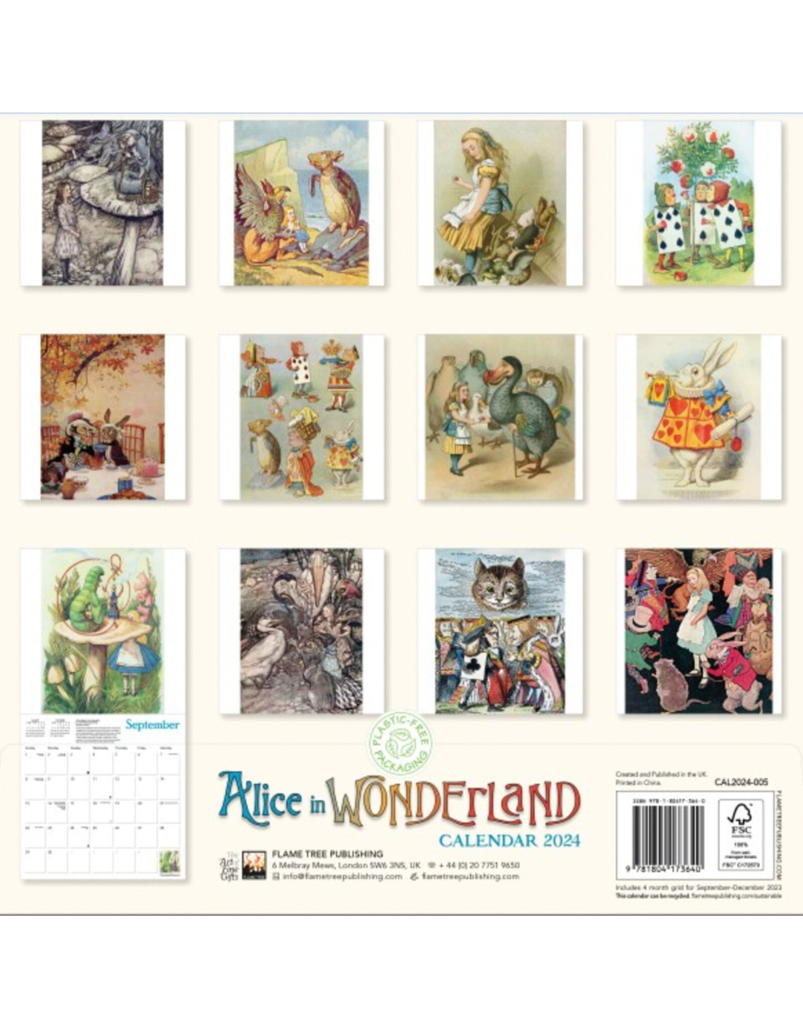 Alice in Wonderland Wall Calendar 2025 Home