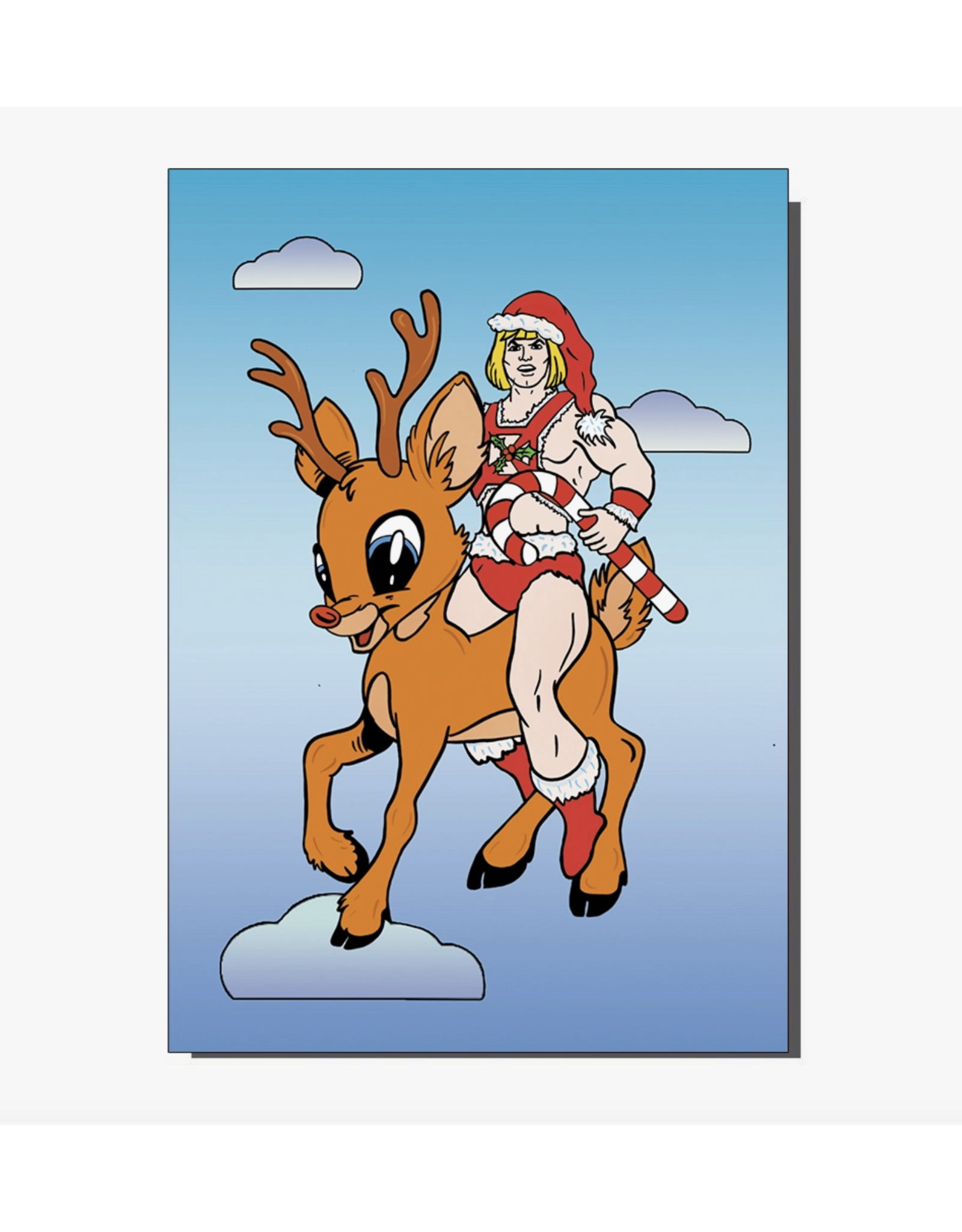 The Power of Christmas He-Man Bambi Greeting Card