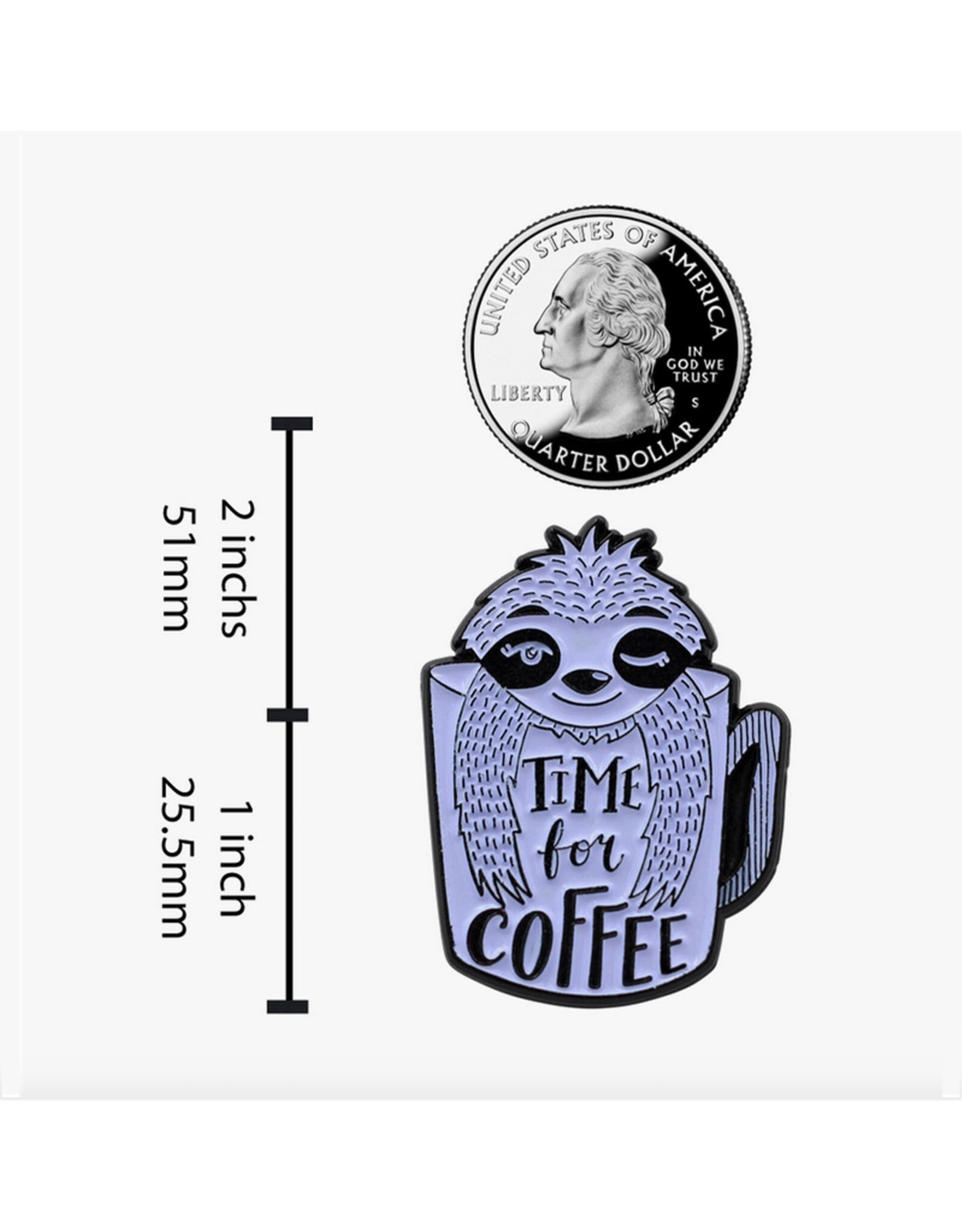 Coffee Sloth Enamel Pin