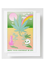 Lit Birthday Riso Greeting Card
