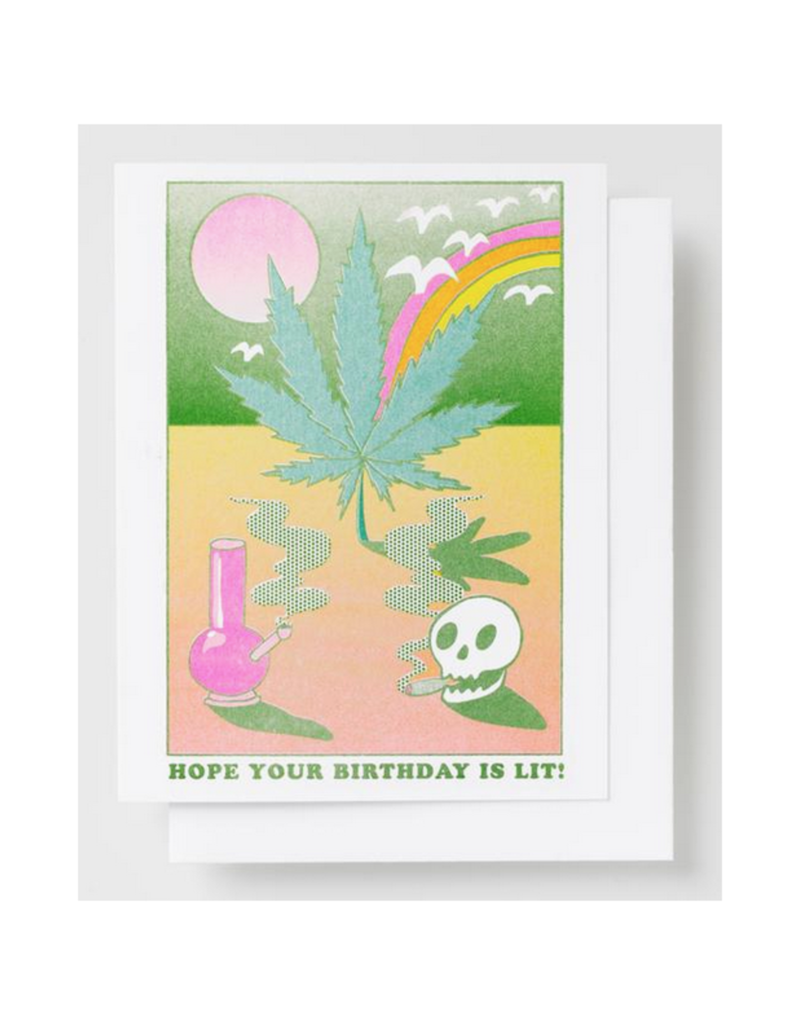 Lit Birthday Riso Greeting Card