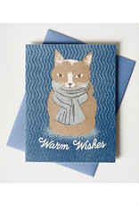 Warm Wishes Scarf Cat Greeting Card