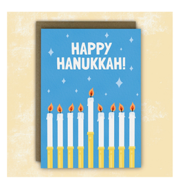 Happy Hanukkah Candles Greeting Card