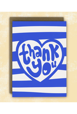 Thank You Heart and Nautical Stripes Greeting Card