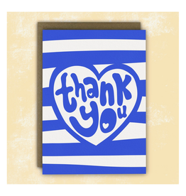 Thank You Heart and Nautical Stripes Greeting Card