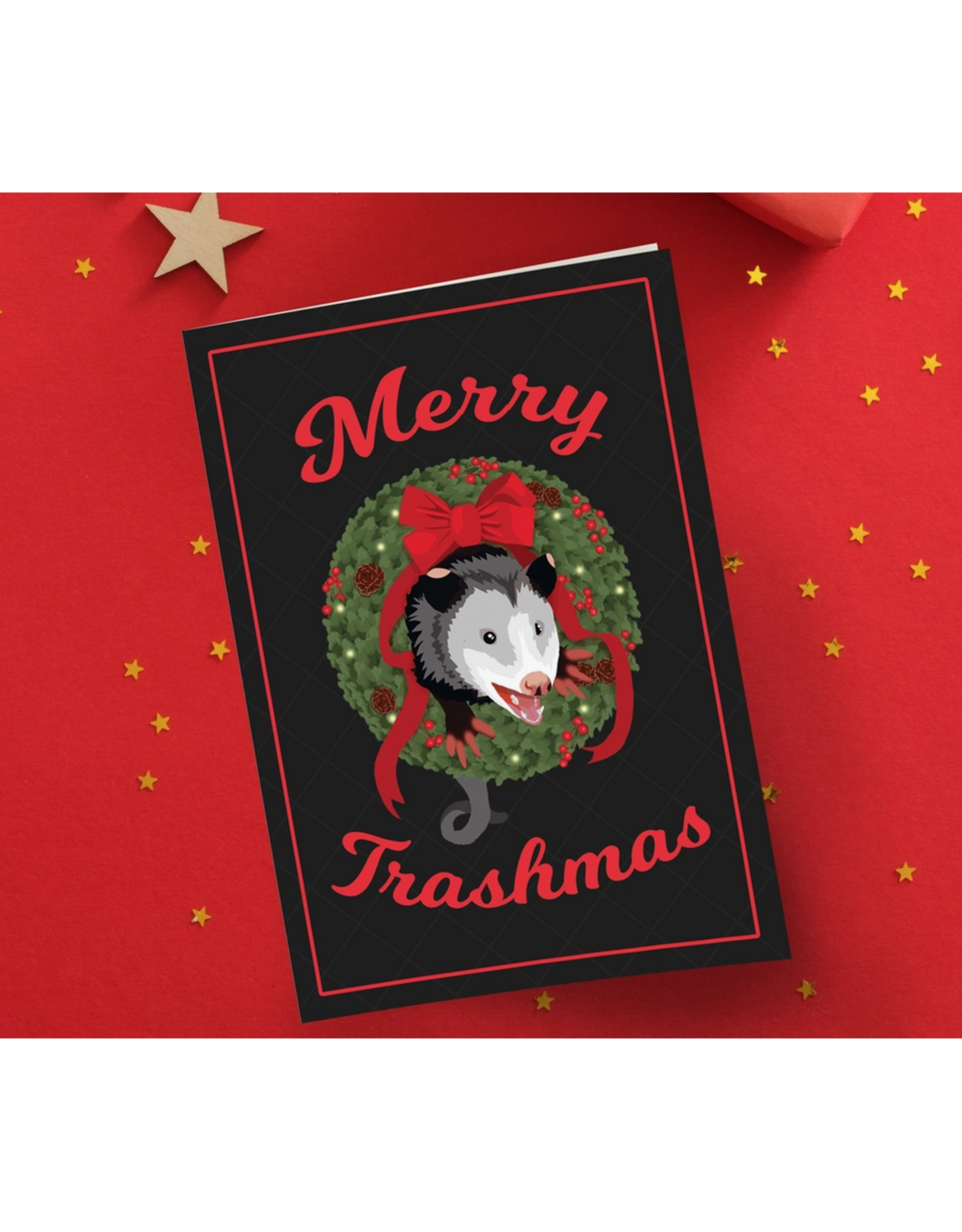 Merry Trashmas Oppossum Greeting Card