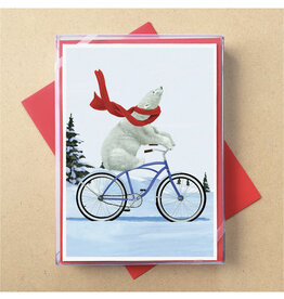 Cruisin' Bike Polar Bear Boxed Holiday Cards