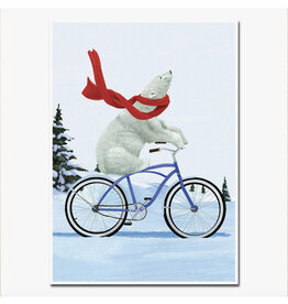Cruisin' Bike Polar Bear Holiday Card