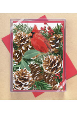 Pinecone Cardinal Boxed Holiday Cards