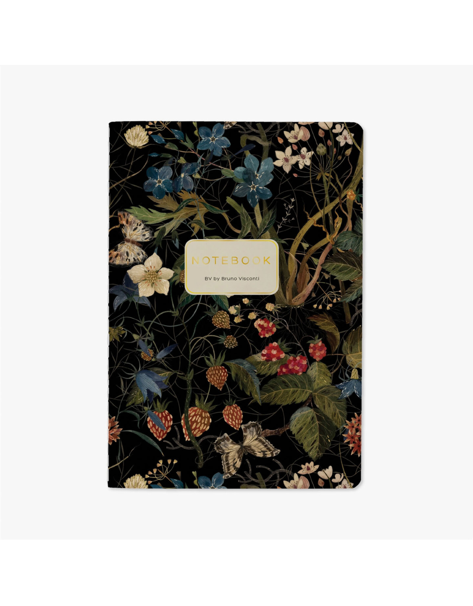 Forest Flowers (Black) Notebook