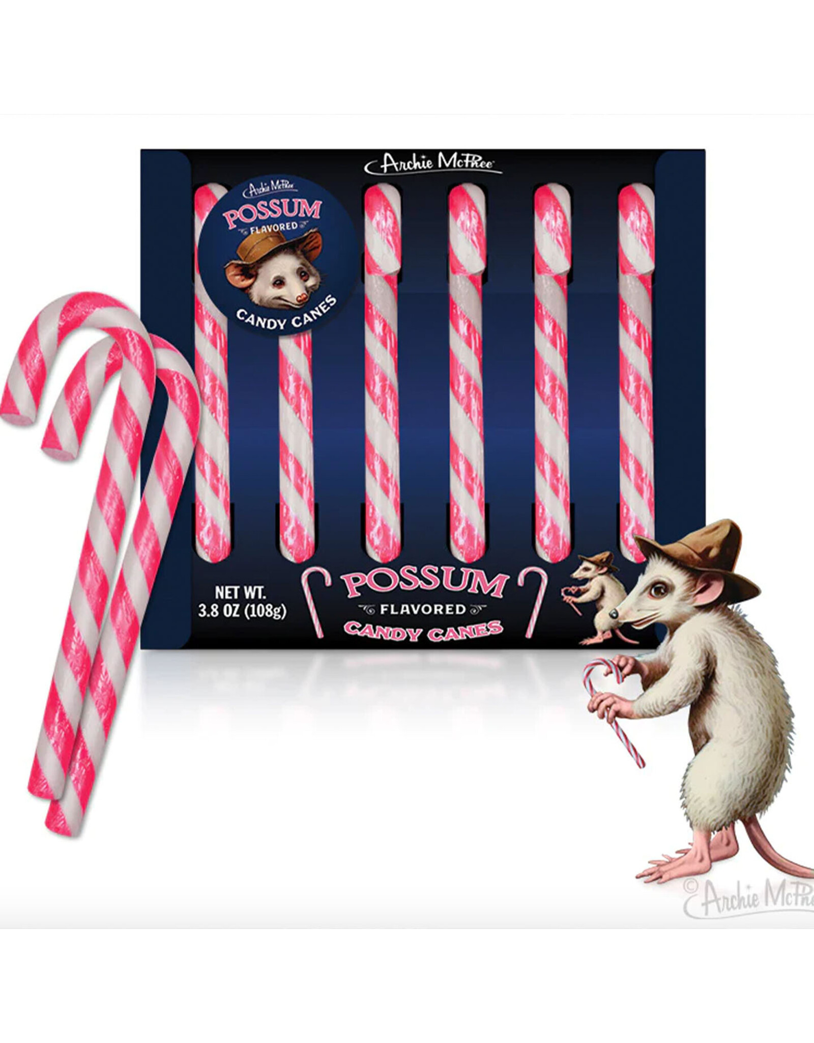 Candy Canes Set of 6 -Possum Flavored *