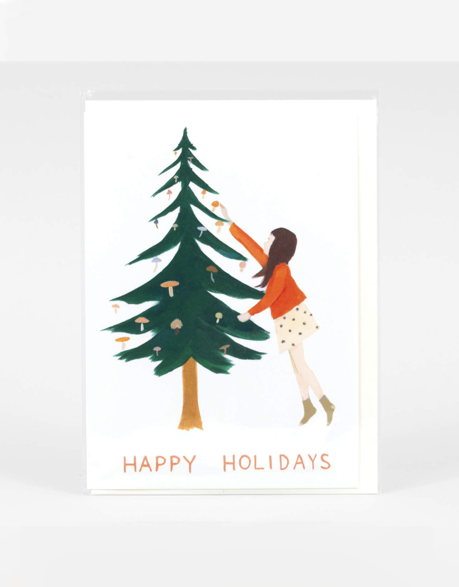 Happy Holidays Mushroom Tree Greeting Card