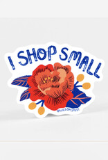 I Shop Small Flower Sticker