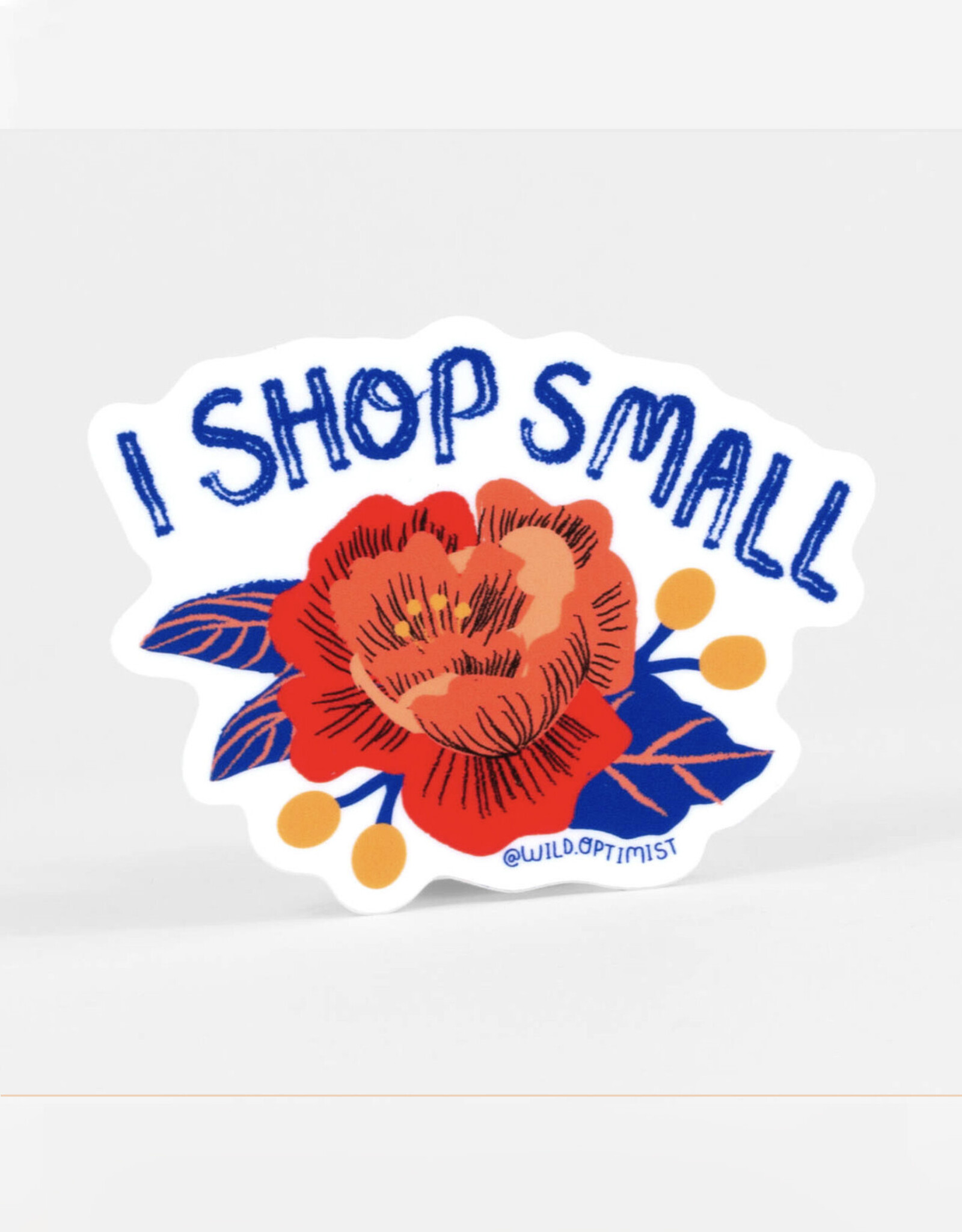 I Shop Small Flower Sticker