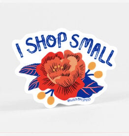 I Shop Small Flower Sticker