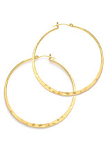 Hammered 1.5" Hoop Earrings - Gold