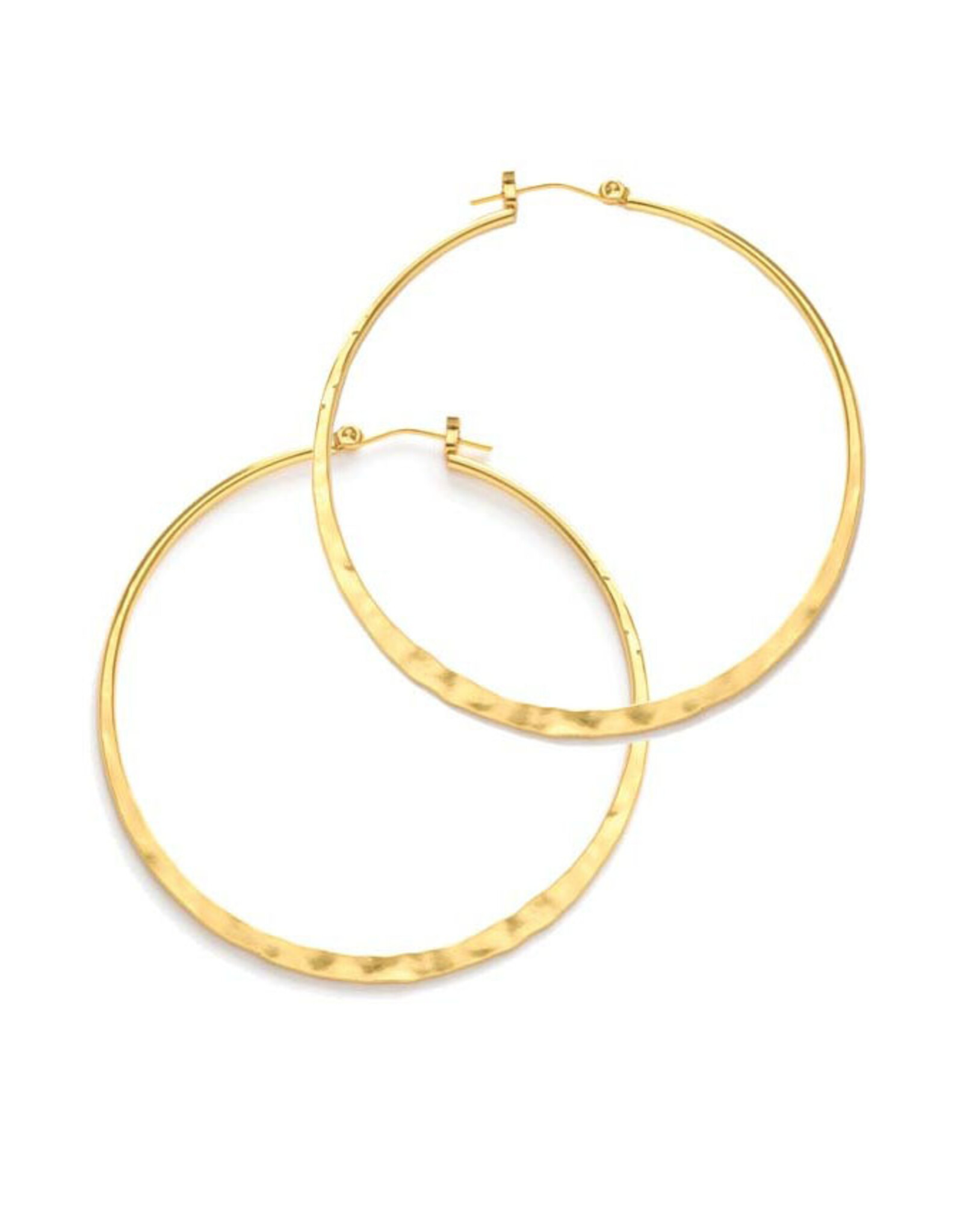 Hammered 1.5" Hoop Earrings - Gold