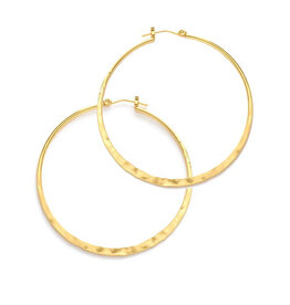 Hammered 1.5" Hoop Earrings - Gold