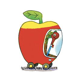 Lowly Apple Car Richard Scarry Tattoo Pair