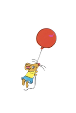 Mouse Balloon Richard Scarry Tattoo Pair
