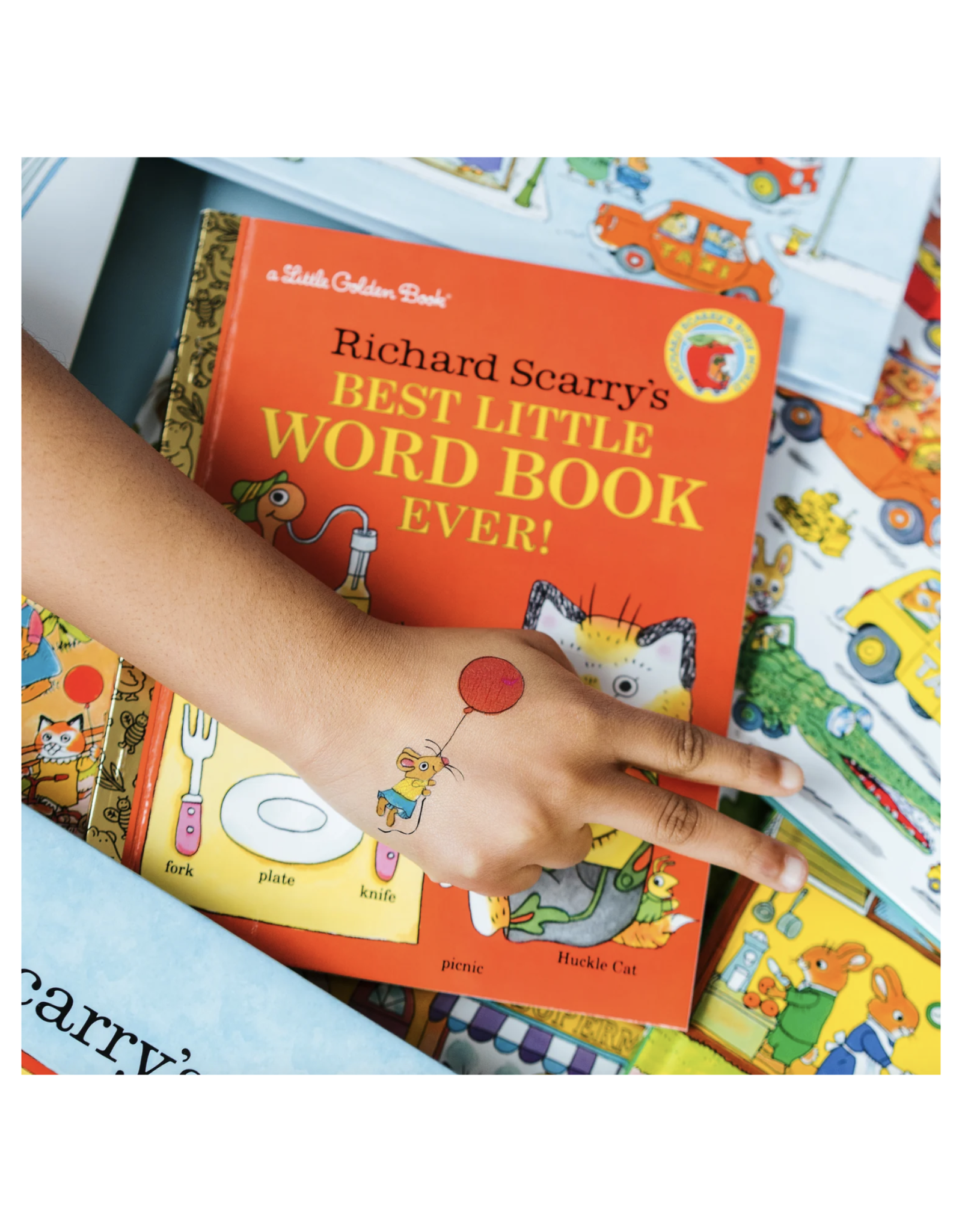 Mouse Balloon Richard Scarry Tattoo Pair
