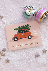 Happy Holidays Tree ontop Beetle Greeting Card